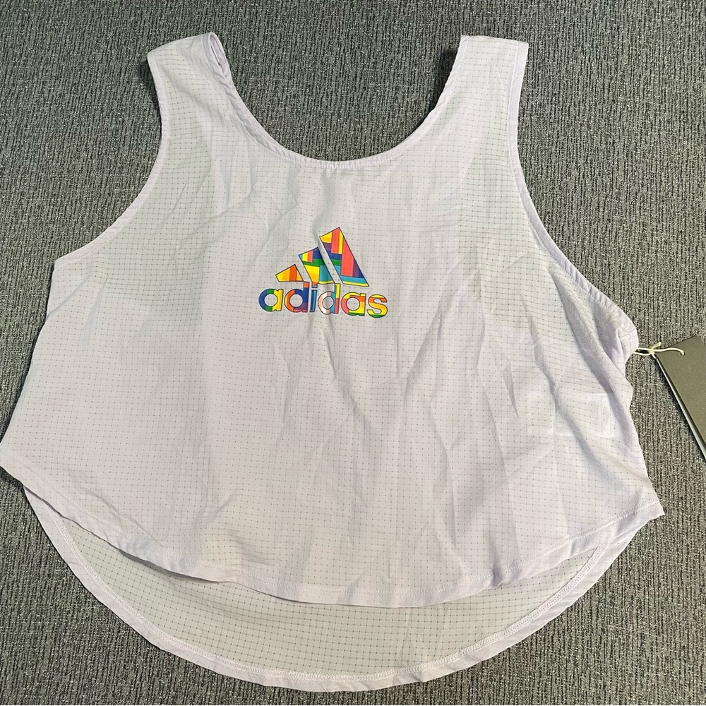 Adidas Women’s Pride Tech Crop Tank Top - Picture 5 of 16